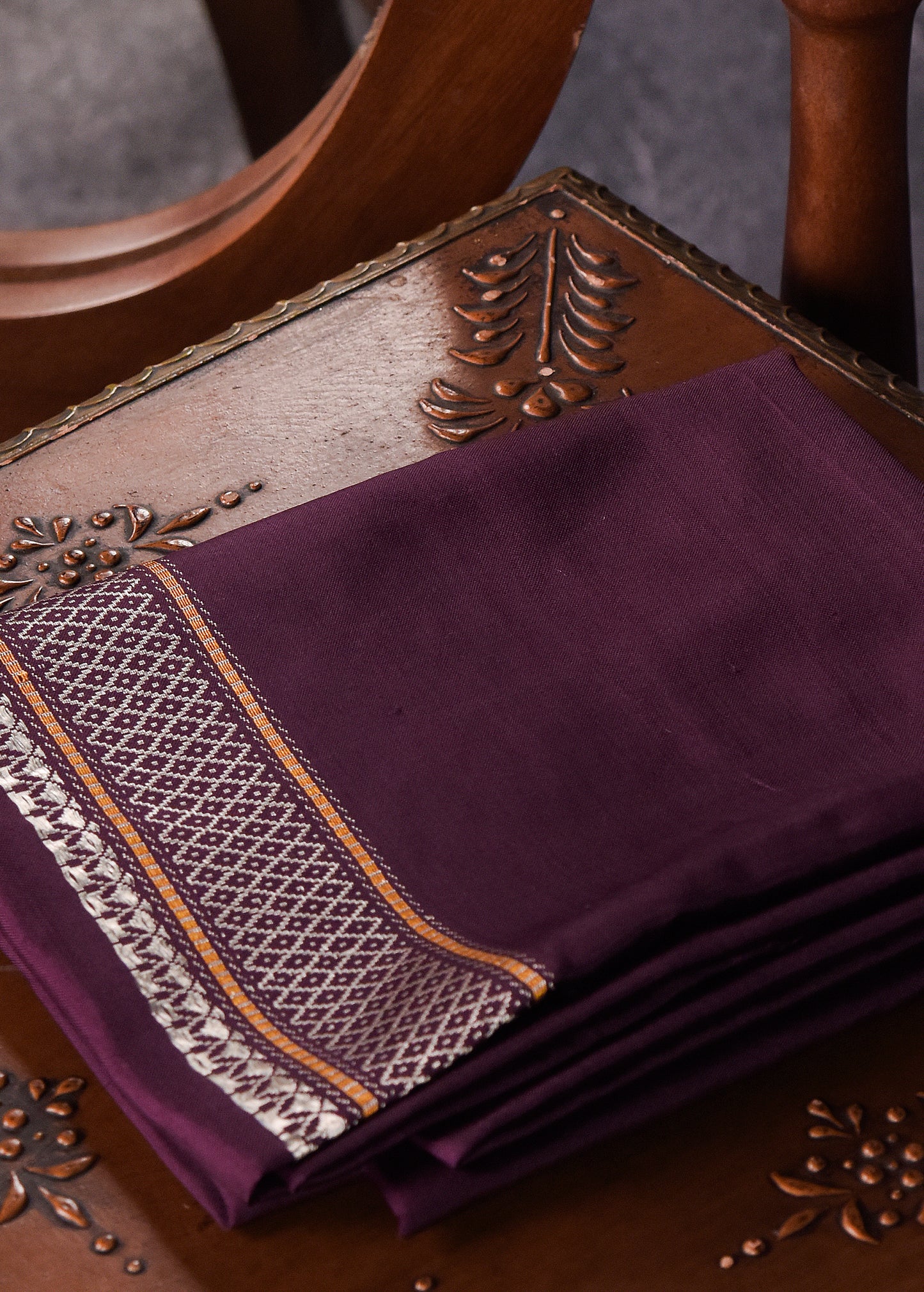 Deep Merlot Pure Silk Katan Banarasi Saree