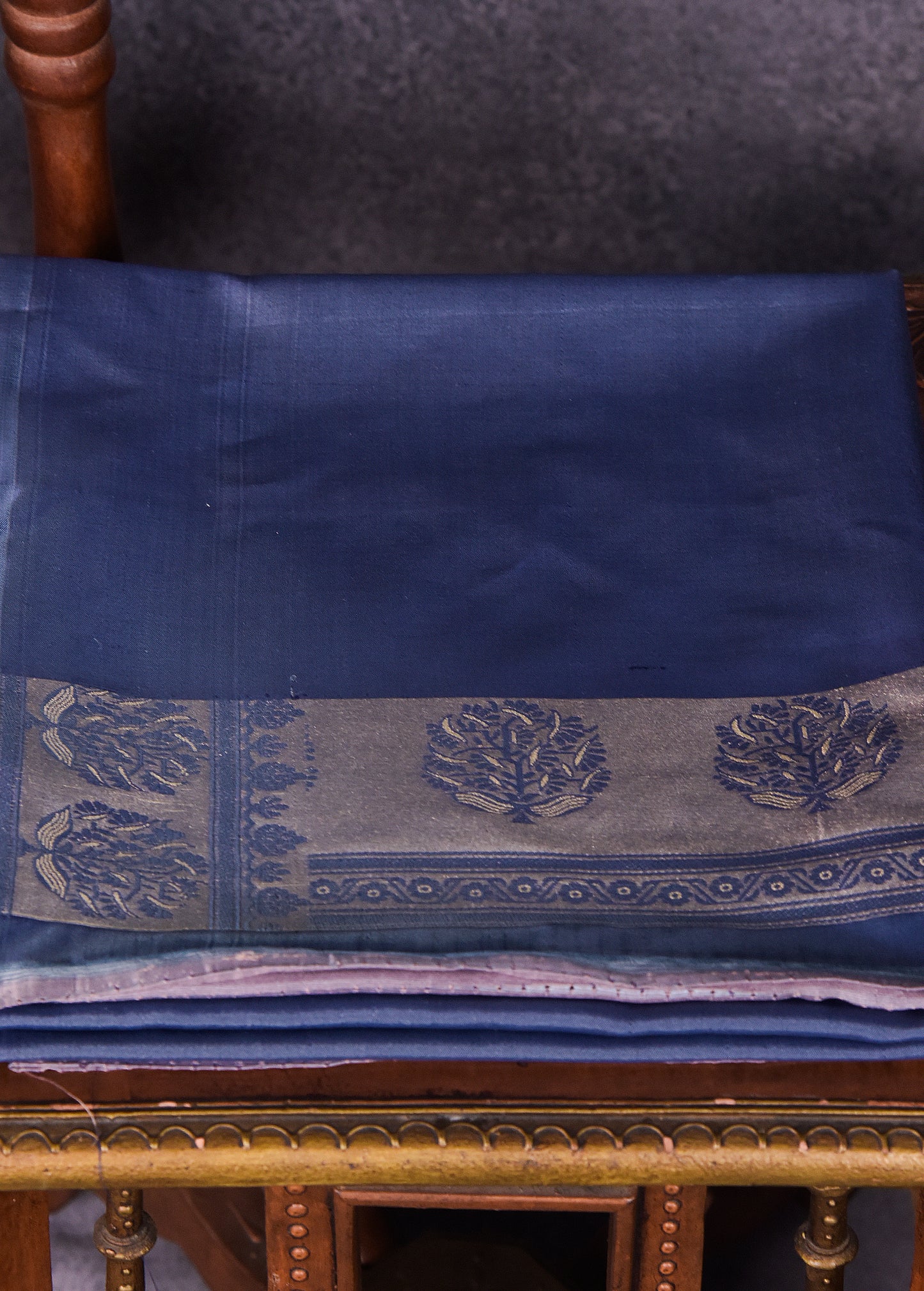 Powder Blue Pure Silk Katan Banarasi Saree